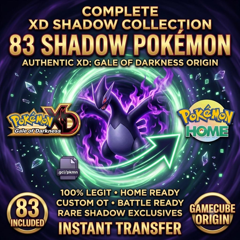 Foto de la carta Pokémon Pack Pokémon XD: Gale of Darkness, Pack Pokémon XD de Pokémon Oscuros para Pokémon HOME, 6IV Competitivo, Intercambio HOME, Listo para la Batalla, Entrega Rápida