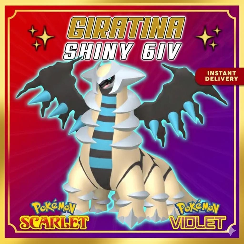 Shiny GIRATINA Pokémon Scarlet Violet 6IV Competitive Battle Ready – Scarlet & Violet Pokémon card photo