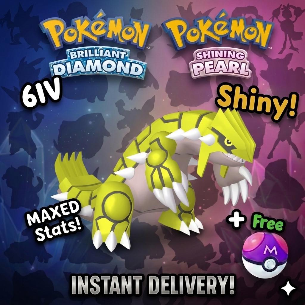 SHINY 6IV GROUDON Pokemon Brilliant Diamond Shining Pearl 6IV Competitive Battle Ready – Brilliant Diamond & Shining Pearl Pokémon card photo