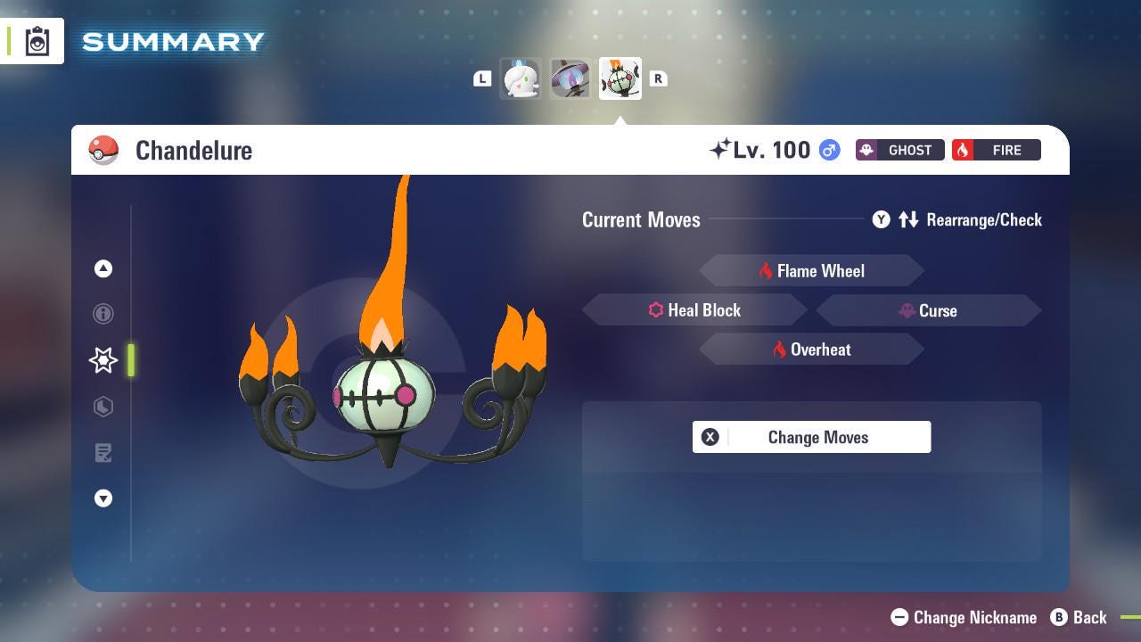 Foto de la carta Pokémon Shiny CHANDELURE Pokémon Legends ZA 6IV Competitivo Listo para la Batalla 4