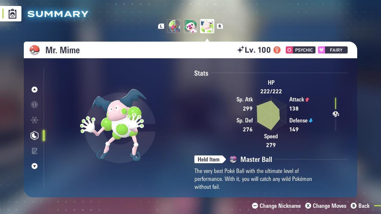Shiny Mr. Mime Pokemon Legends ZA Mega Dimension DLC 6IV Competitive Battle Ready Pokémon card photo