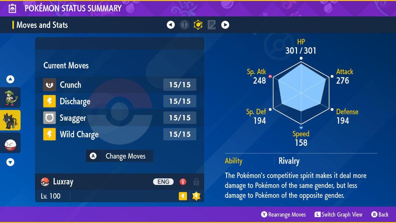Foto de la carta Pokémon LUXRAY variocolor Pokémon Escarlata Púrpura 6IV Listo para el Combate Competitivo 2