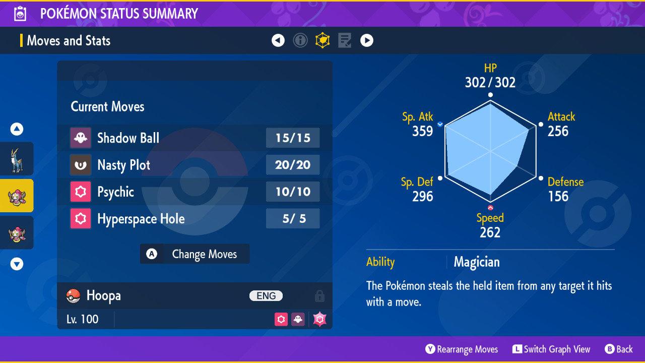 Non Shiny 6IV HOOPA Pokémon Scarlet and Violet 6IV Pokemon Non Competitive Battle Ready EVs Free Shiny Switch 2 Pokémon card photo 3