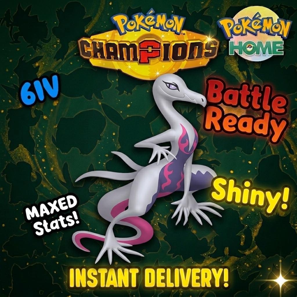 Shiny Salazzle Pokémon Champions 6IV Competitive Battle Ready – Champions Pokémon card photo