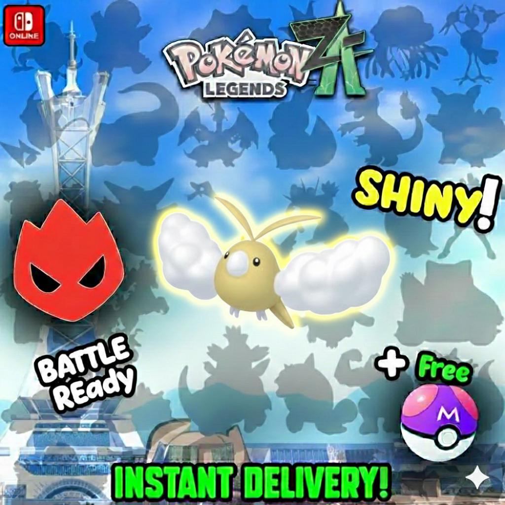 Foto de la carta Pokémon Swablu Alfa variocolor Pokémon Legends ZA 6IV Listo para el Combate Competitivo