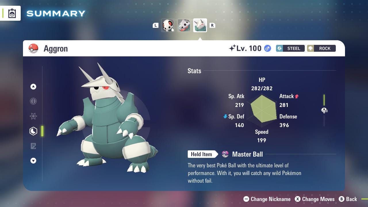Shiny AGGRON Pokémon Legends ZA 6IV Competitive Battle Ready Pokémon card photo