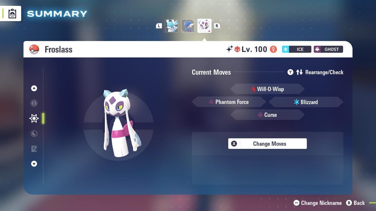Foto de la carta Pokémon Froslass Alfa Shiny Pokémon Leyendas ZA 6IV Competitivo Listo para la Batalla 4