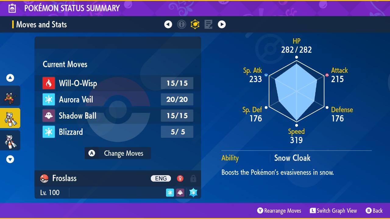 Shiny FROSLASS Pokémon Scarlet Violet 6IV Competitive Battle Ready Pokémon card photo 2