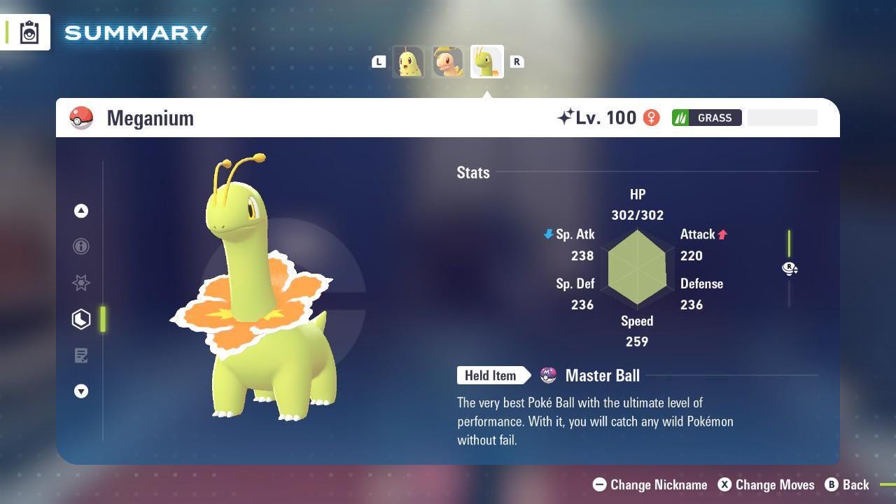 Shiny MEGANIUM Pokémon Legends ZA 6IV Competitive Battle Ready Pokémon card photo 2