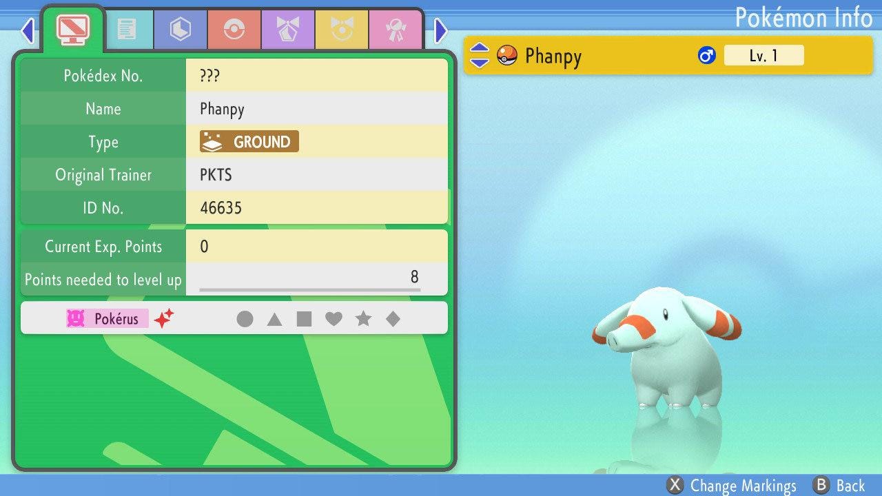 SHINY 6IV PHANPY Pokémon Brilliant Diamond and Shining Pearl 6IV Competitive Battle Ready – Brilliant Diamond & Shining Pearl Pokémon card photo