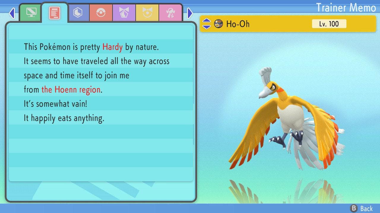SHINY 6IV HO OH Pokemon Brilliant Diamond Shining Pearl 6IV Competitive Battle Ready Pokémon card photo 3
