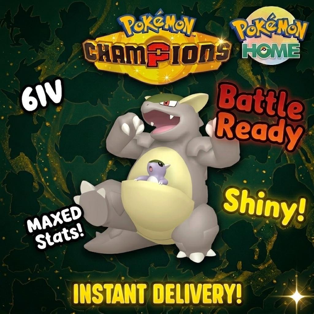 Shiny Kangaskhan Pokémon Champions 6IV Competitive Battle Ready – Champions Pokémon card photo