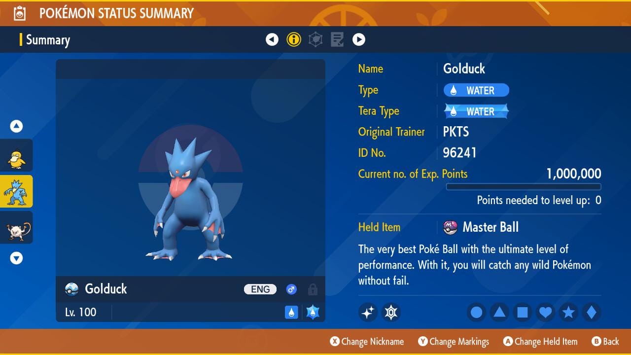 Pokemon Scarlet and Violet Shiny GOLDUCK 6IV Competitive Battle Ready Pokémon card photo 2