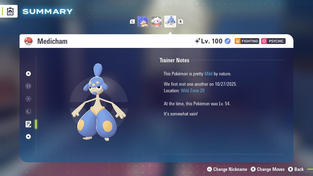 Foto de la carta Pokémon Shiny MEDICHAM Pokémon Legends ZA 6IV Listo para la batalla competitiva 4