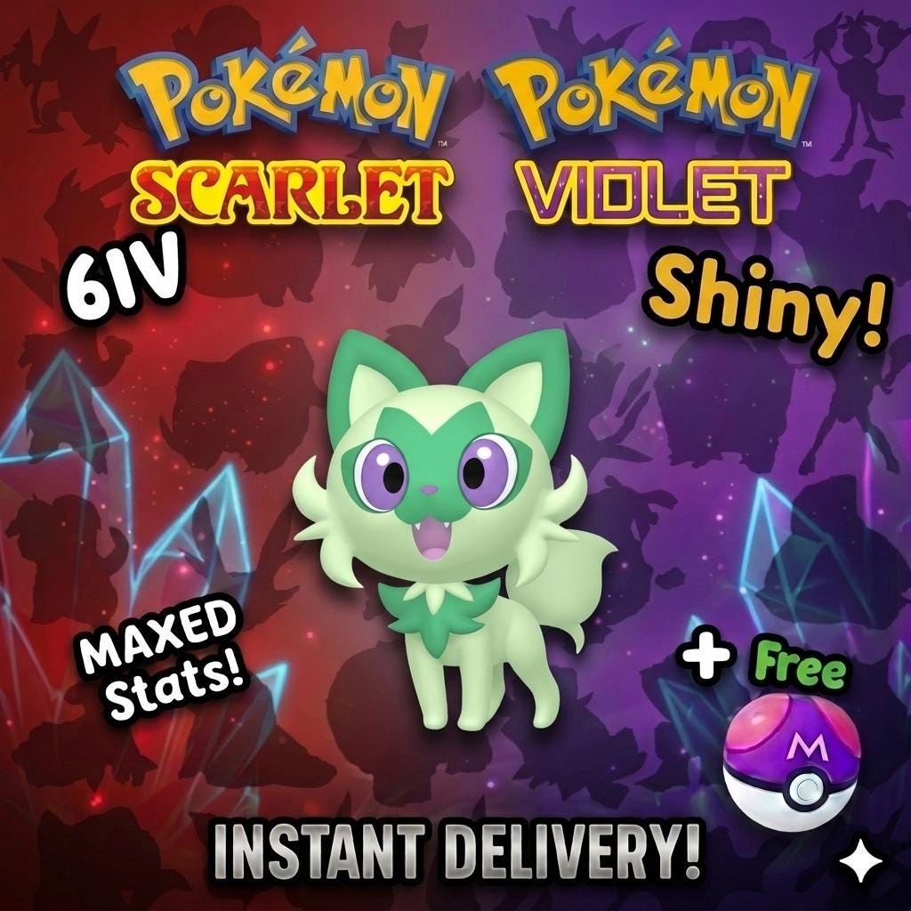 Shiny SPRIGATITO Pokémon Scarlet Violet 6IV Competitive Battle Ready – Scarlet & Violet Pokémon card photo