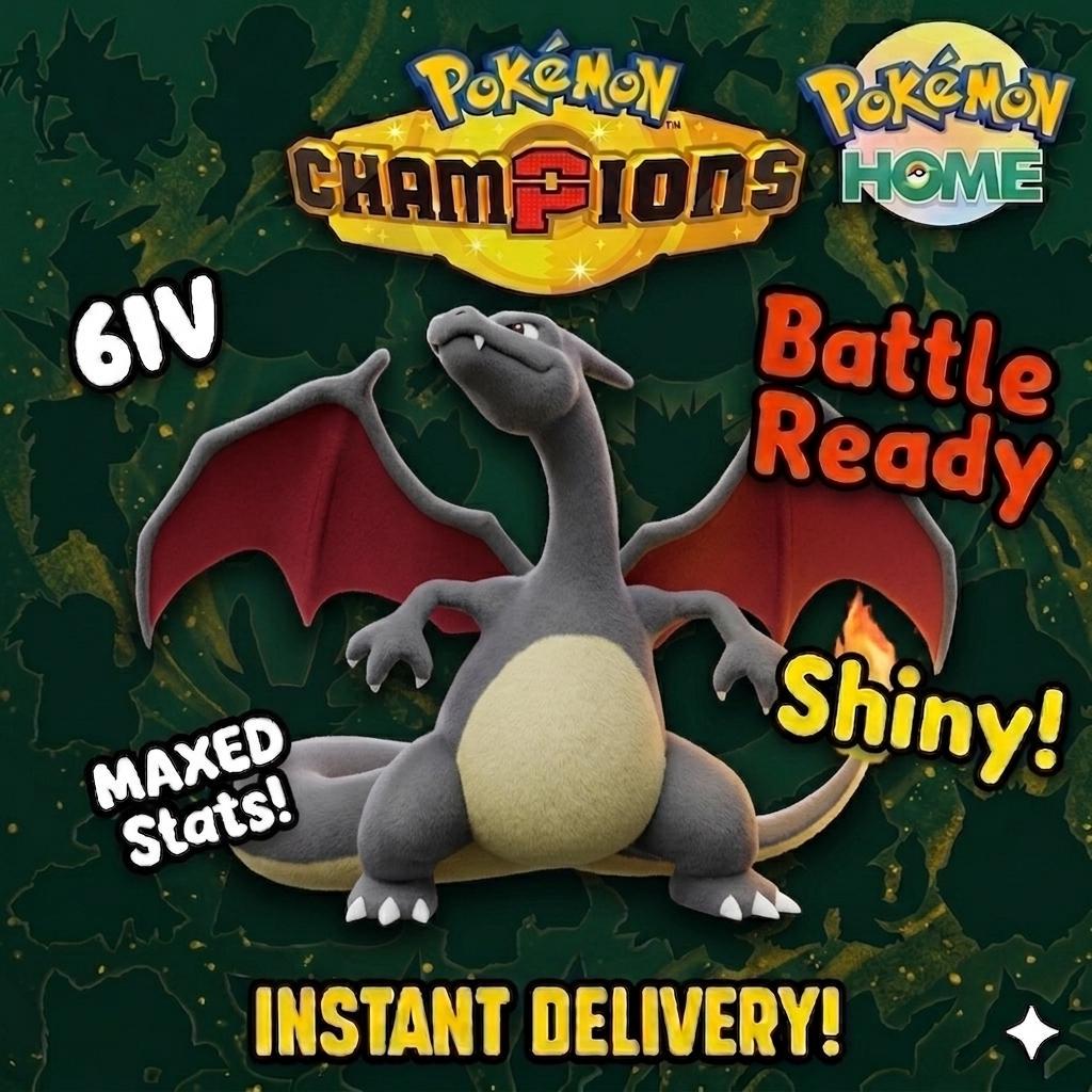 Shiny Charizard Pokémon Champions 6IV Competitive Battle Ready – Champions Pokémon card photo