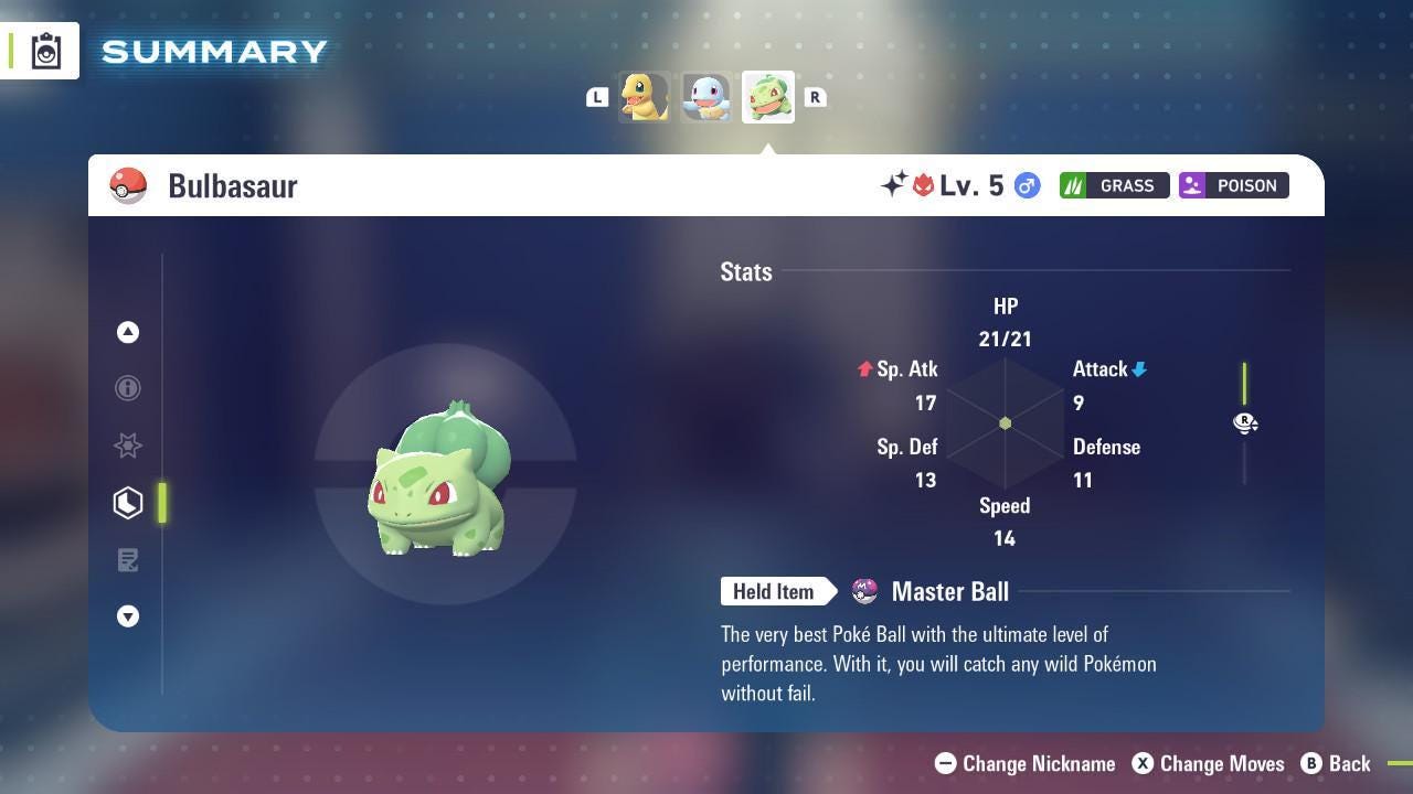 תמונה של פוקימון ZA Lvl 5 מודסט שייני אלפא 6IV בלבזאור פוקימון לג'נדס ZA 6IV מוכן לקרב תחרותי – תמונה 2