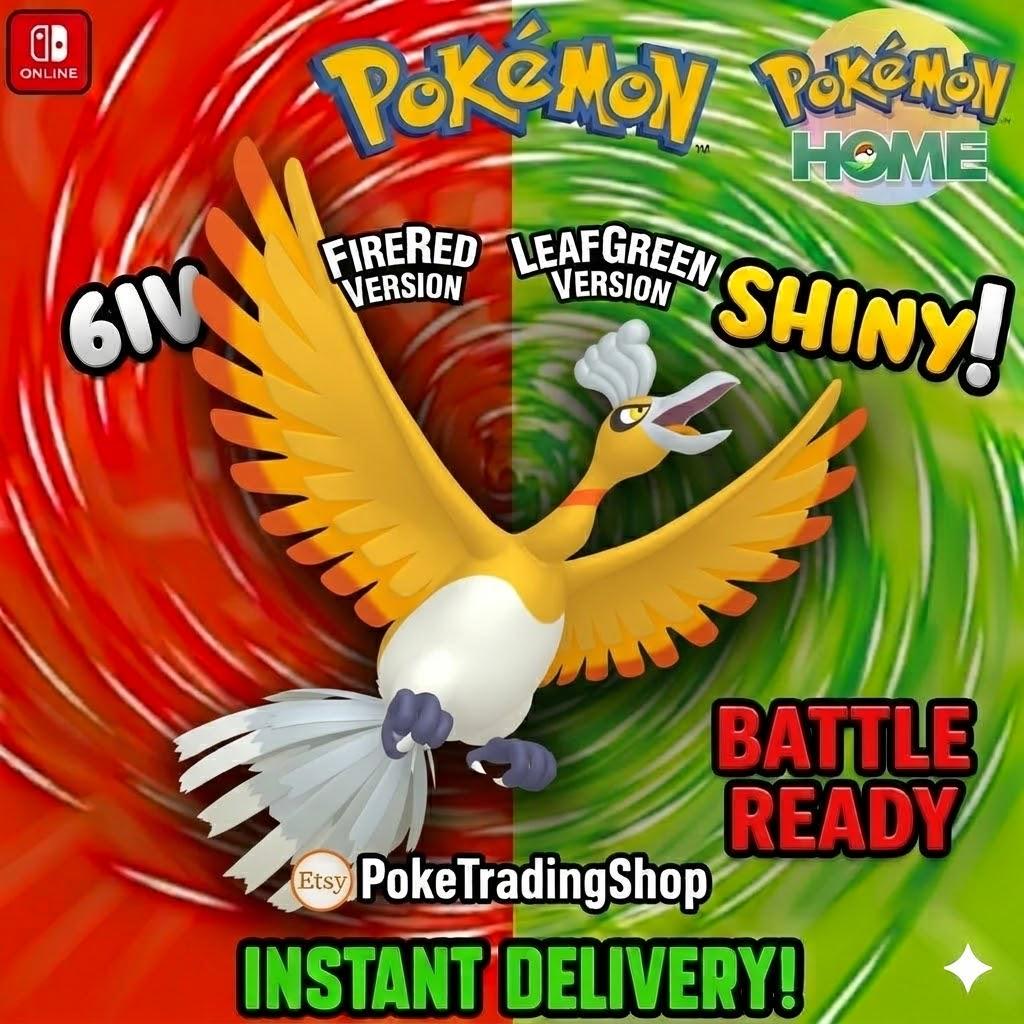 SHINY HO OH Pokémon FireRed LeafGreen Authentic 6IV Collection Pokémon Home Transfer Switch 2 30th Anniversary Custom Pokedex – Pokémon HOME Transfers Pokémon card photo