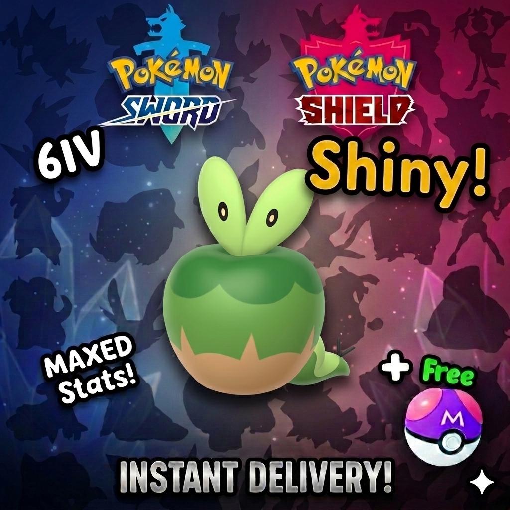 Shiny Applin Pokemon Sword Shield 6IV Competitive Battle Ready – Sword & Shield Pokémon card photo