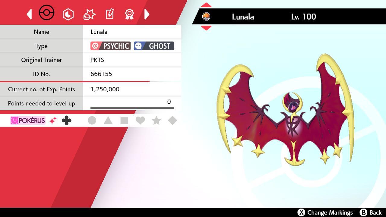 Shiny LUNALA Pokemon Sword Shield 6IV Competitive Battle Ready – Sword & Shield Pokémon card photo