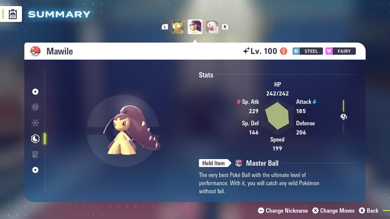 Shiny MAWILE Pokémon Legends ZA 6IV Competitive Battle Ready Pokémon card photo 2