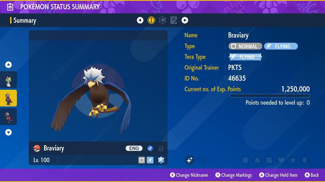 Shiny BRAVIARY Pokémon Scarlet Violet 6IV Competitive Battle Ready – Scarlet & Violet Pokémon card photo