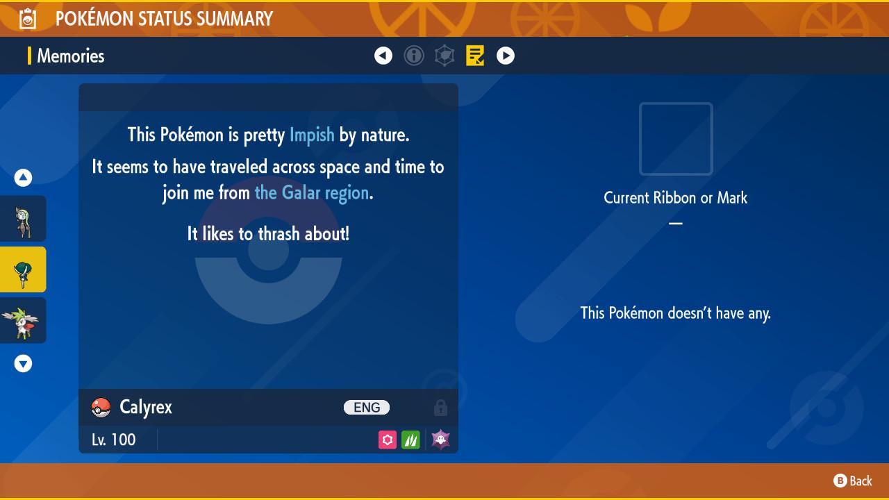 Foto de la carta Pokémon CALYREX no variocolor Pokémon Escarlata Púrpura 6IV Listo para el Combate Competitivo 3