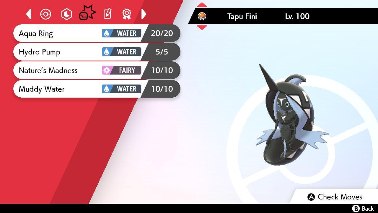 Shiny 6IV TAPU FINI Pokemon Sword Shield 6IV Competitive Battle Ready Pokémon card photo 3