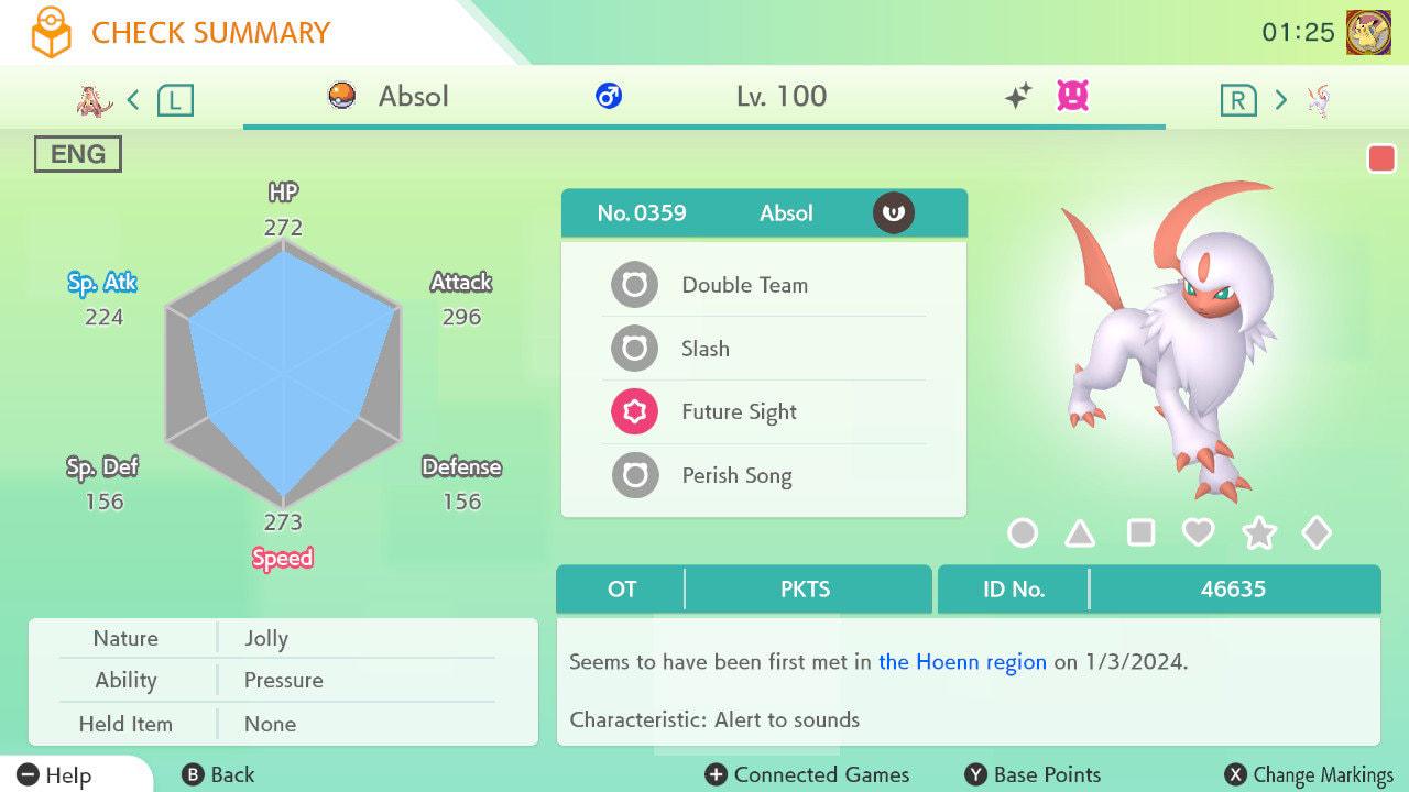Shiny ABSOL Pokémon HOME 6IV Competitive Battle Ready – Pokémon HOME Transfers Pokémon card photo