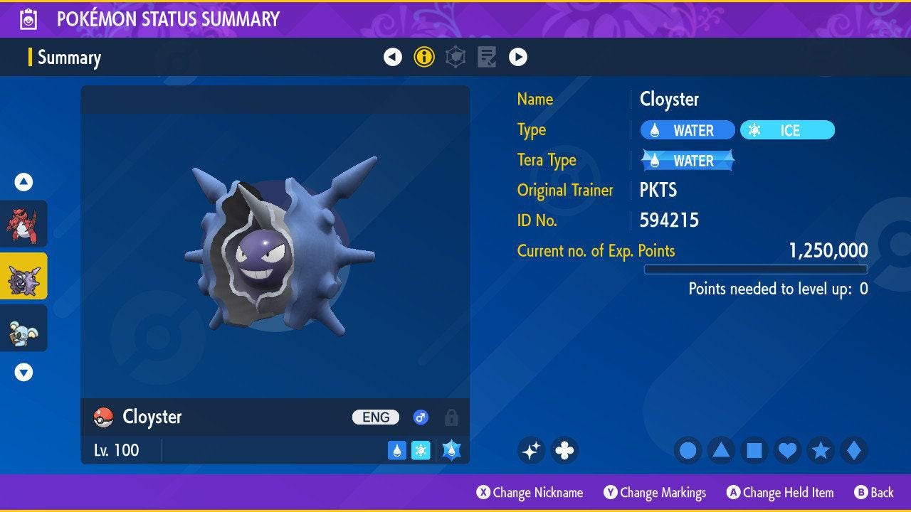 Shiny CLOYSTER Pokémon Scarlet Violet 6IV Competitive Battle Ready Pokémon card photo