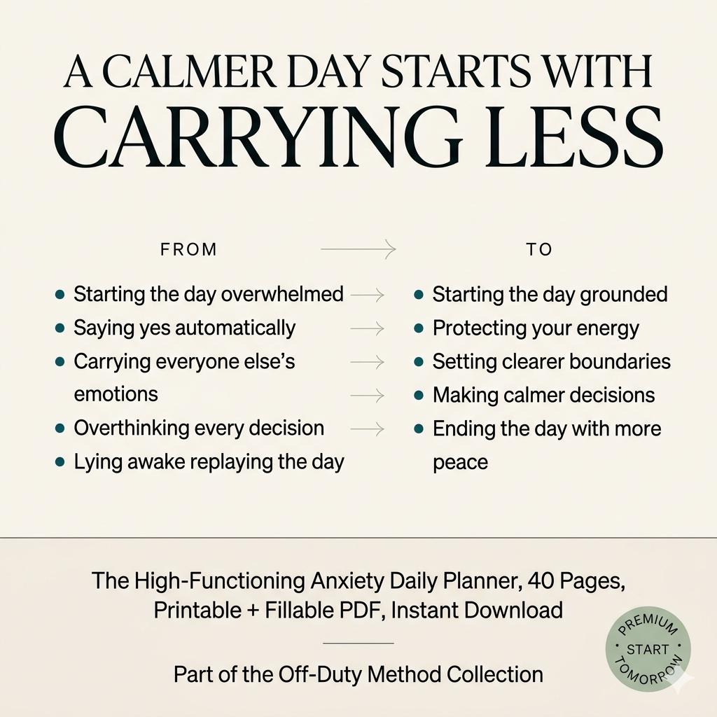 High Functioning Anxiety Daily Planner PDF Overthinking & People Pleasing Planner Boundary Setting Workbook Printable Self Care Planner Pokémon card photo 7