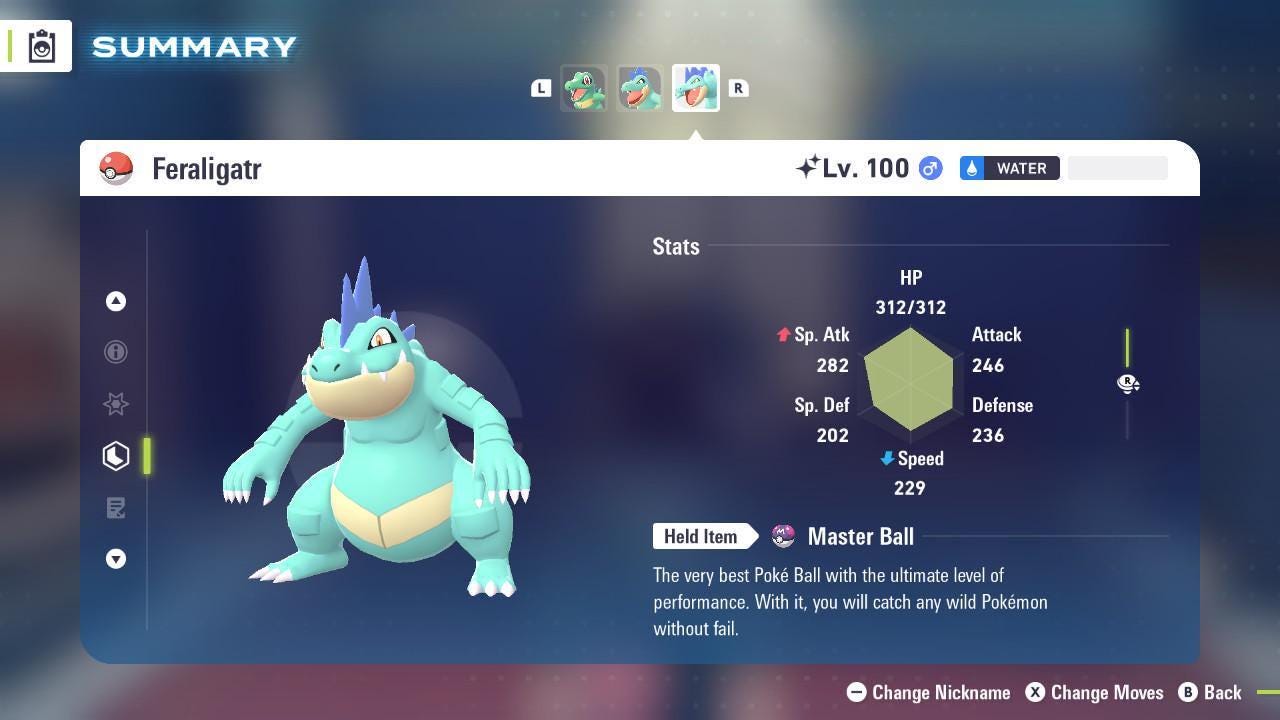 Фото покемона Блестящий ФЕРАЛИГАТР Pokémon Legends ZA 6IV Готов к соревновательным битвам 2