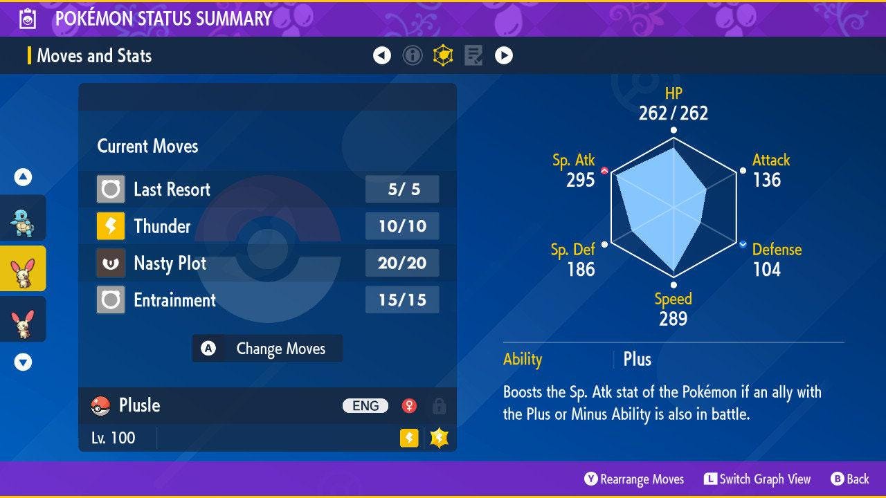 Foto de la carta Pokémon PLUSLE Brillante Pokémon Escarlata Púrpura 6IV Competitivo Listo para la Batalla 2