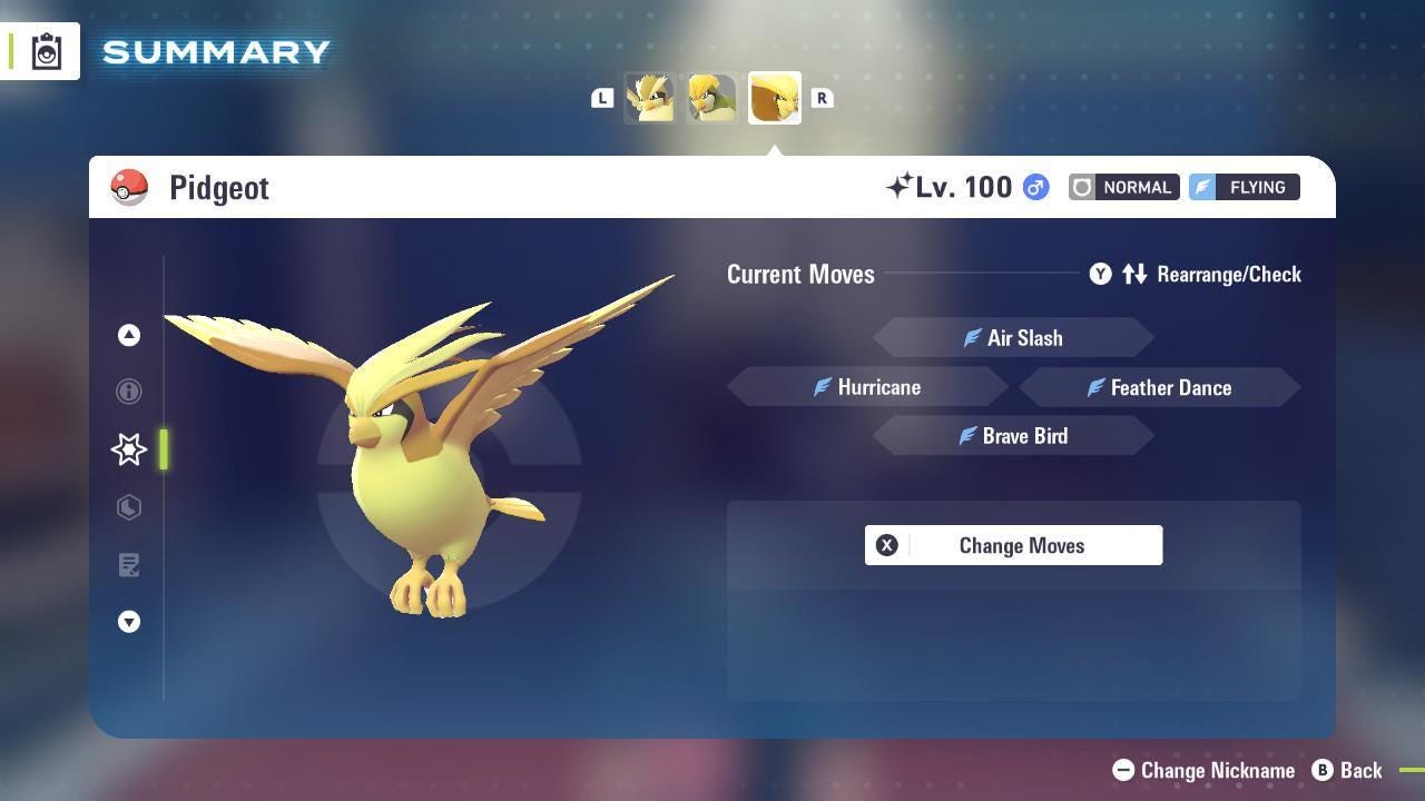 Shiny PIDGEOT Pokémon Legends ZA 6IV Competitive Battle Ready Pokémon card photo 3