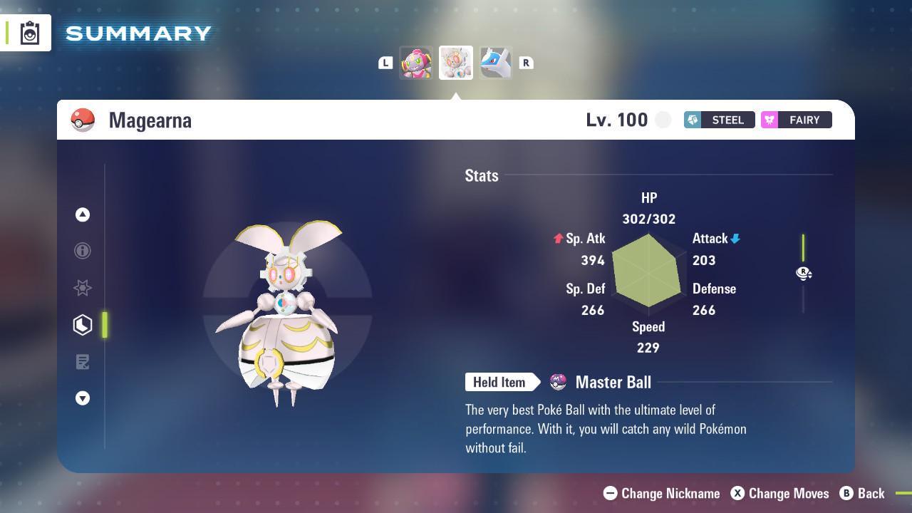 Фото покемона Неблестящая 6IV Magearna Pokemon Legends Za Mega Dimension DLC 6IV Готовый к соревновательным битвам 2