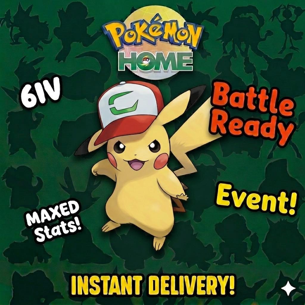 Pokemon Home ASH PIKACHU EVENT Partner Cap 6IV Pokemon Scarlet Violet Pokemon Sword Shield, Pokemon Lets Go, Pokemon Legends Arceus – Legends Arceus Pokémon card photo