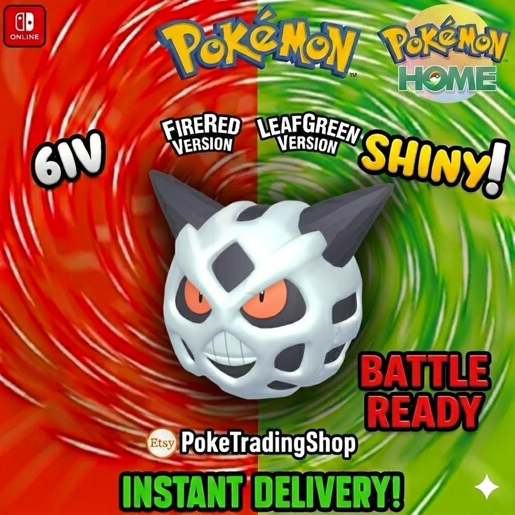 Foto de la carta Pokémon GLALIE VARIOCROMÁTICO Pokémon Rojo Fuego Verde Hoja 6IV Listo para el Combate Competitivo