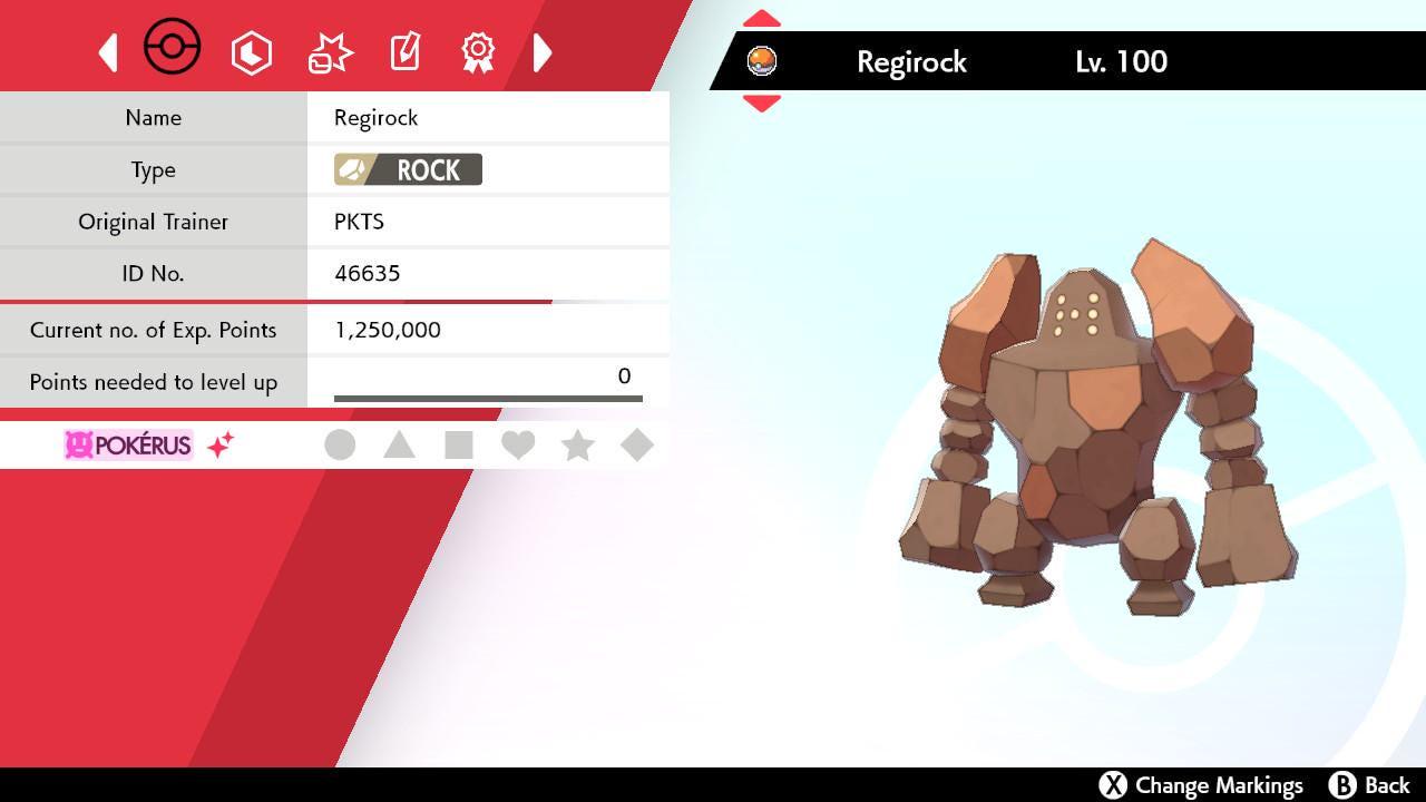 Shiny REGIROCK Pokemon Sword Shield 6IV Competitive Battle Ready – Sword & Shield Pokémon card photo
