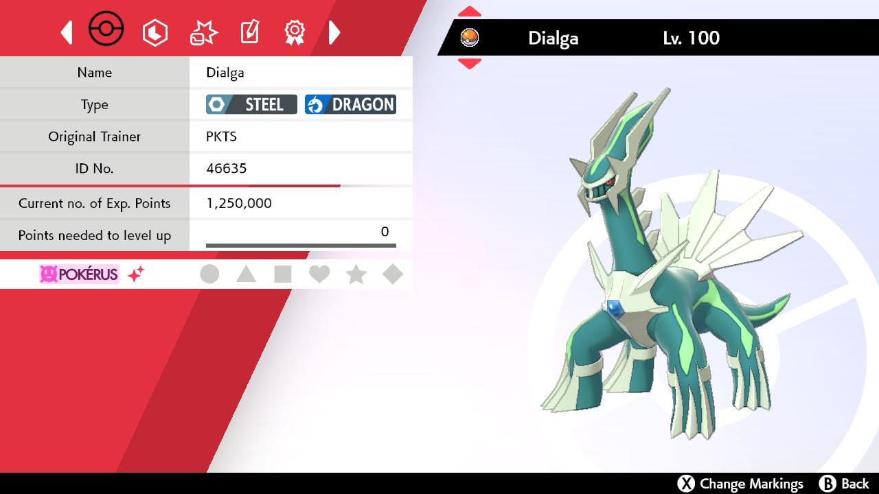 Shiny DIALGA Pokemon Sword Shield 6IV Competitive Battle Ready – Sword & Shield Pokémon card photo