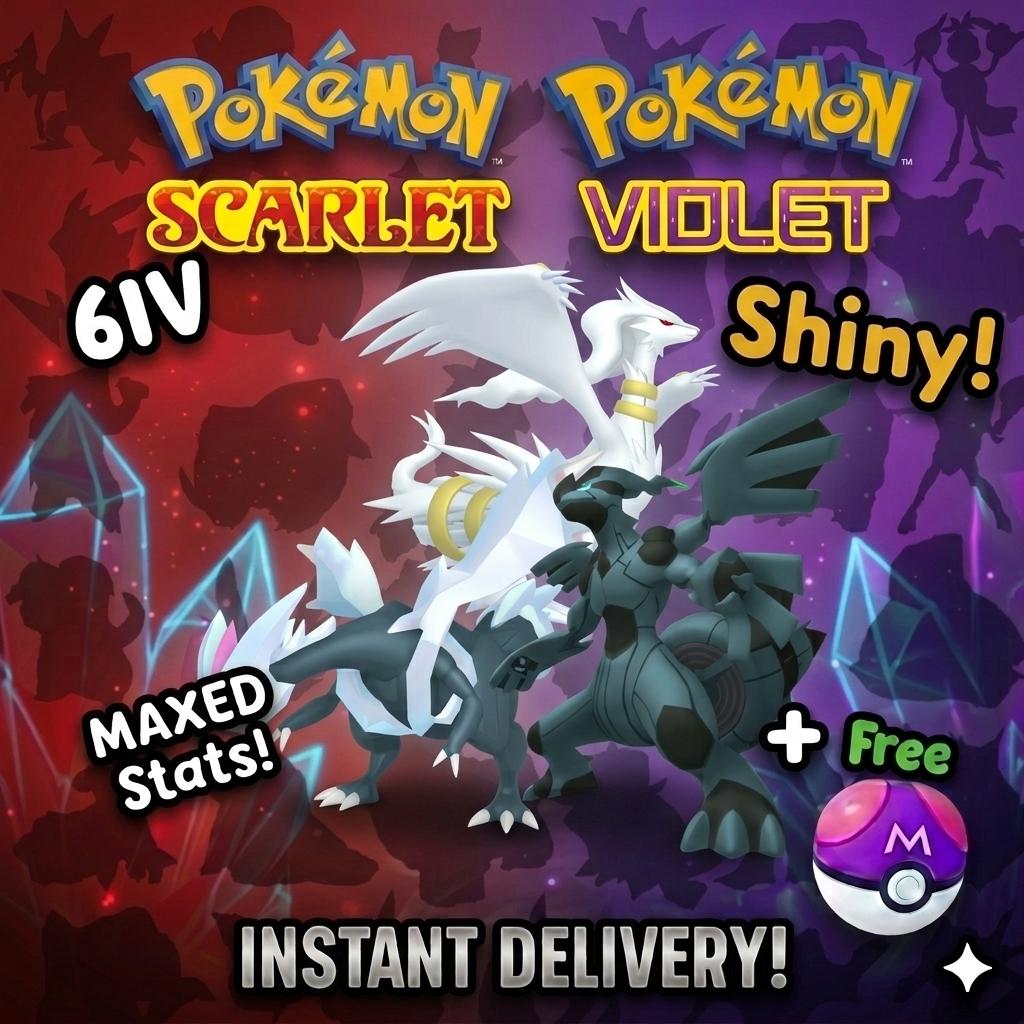Shiny Zekrom Reshiram Kyurem Bundle 6IV Battle Ready Scarlet Violet – Scarlet & Violet Pokémon card photo