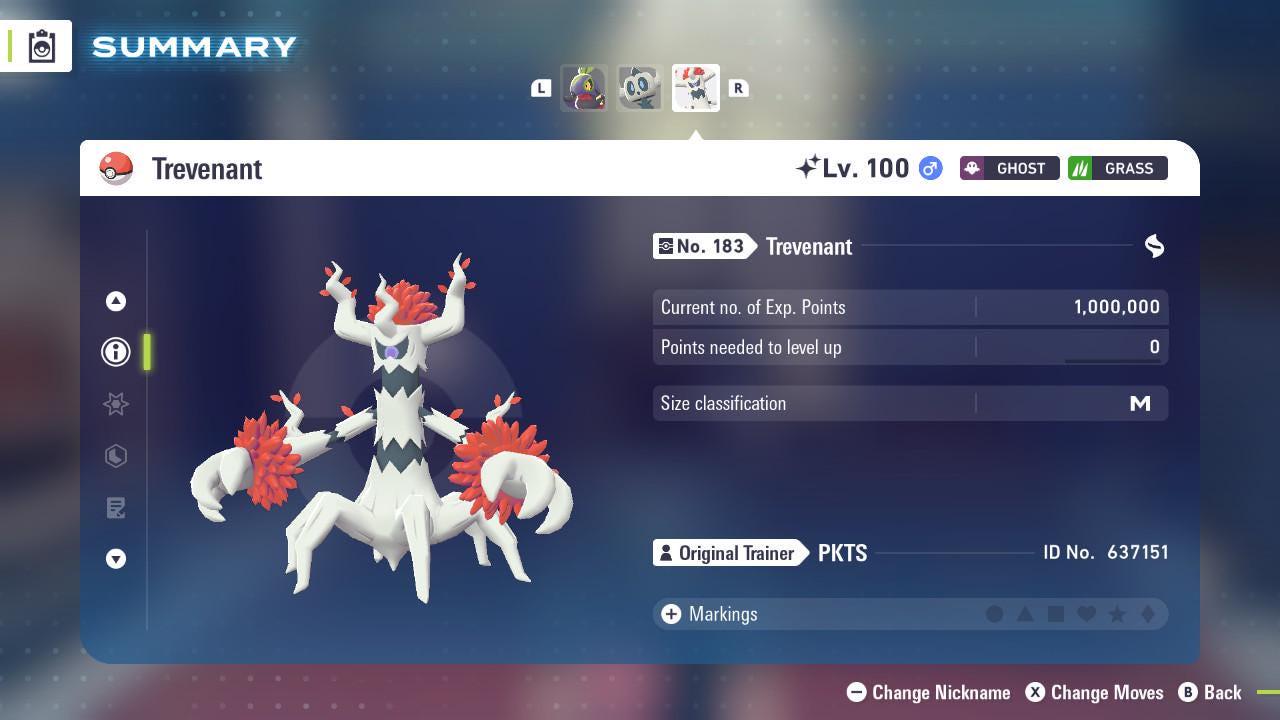 Foto de la carta Pokémon Shiny TREVENANT Pokémon Legends ZA 6IV Listo para el Combate Competitivo 3