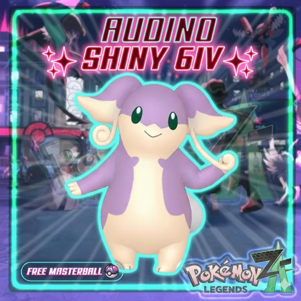 Pokemon Za Shiny 6IV Event AUDINO PokeCenter 251101 Center Birthday Pokémon Legends ZA 6IV Competitive Battle Ready Legend ZA – Exclusive Event Pokémon Pokémon card photo