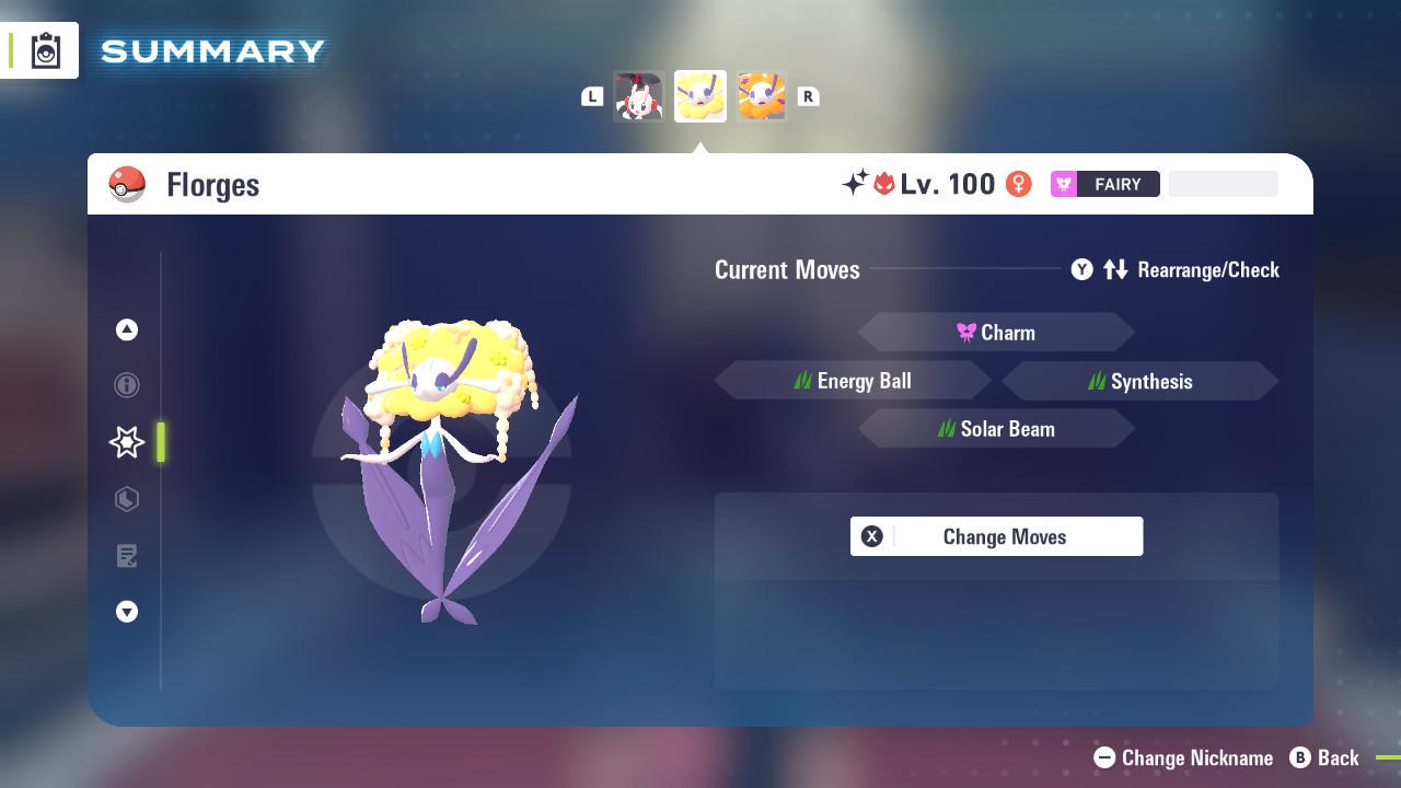 Shiny Alpha Yellow Florges Pokémon Legends ZA 6IV Competitive Battle Ready Pokémon card photo 3