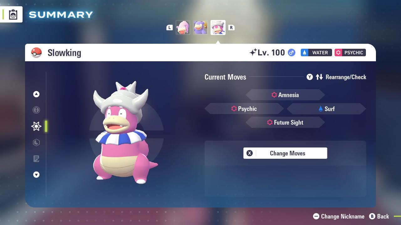 Foto de la carta Pokémon SLOWKING Variocolor Pokémon Leyendas ZA 6IV Competitivo Listo para la batalla 3