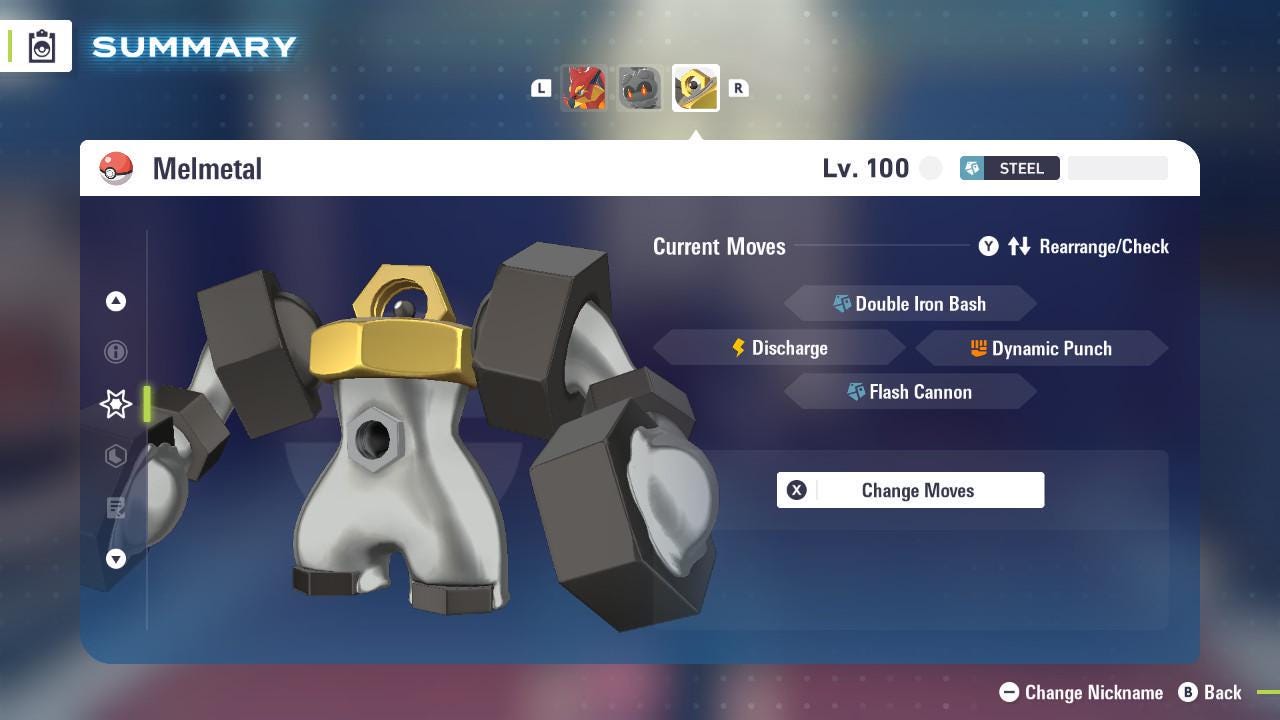 Foto de la carta Pokémon No Shiny 6IV Melmetal Pokémon Legends ZA Mega Dimension DLC 6IV Listo para la Batalla Competitiva 4