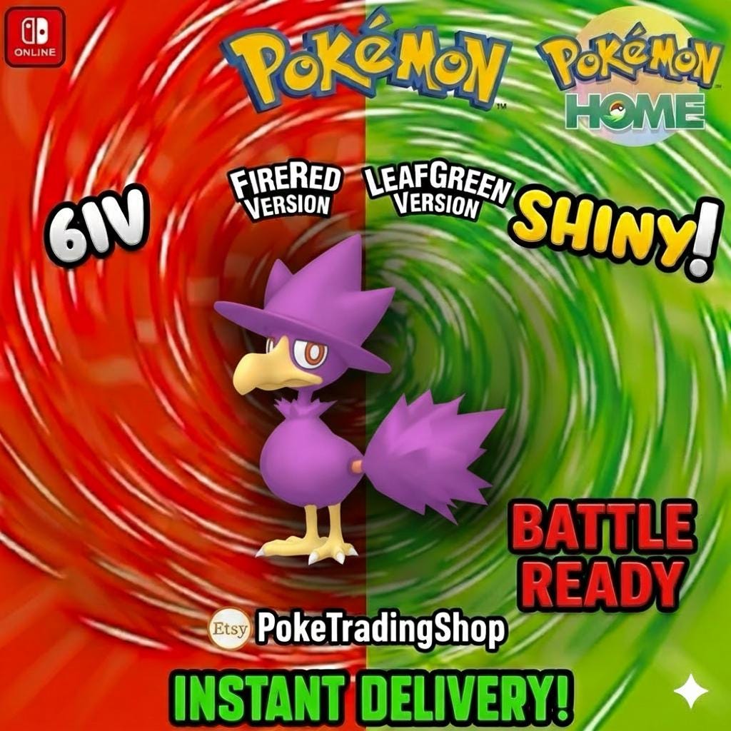 SHINY MURKROW Pokémon FireRed LeafGreen 6IV Competitive Battle Ready Pokémon card photo