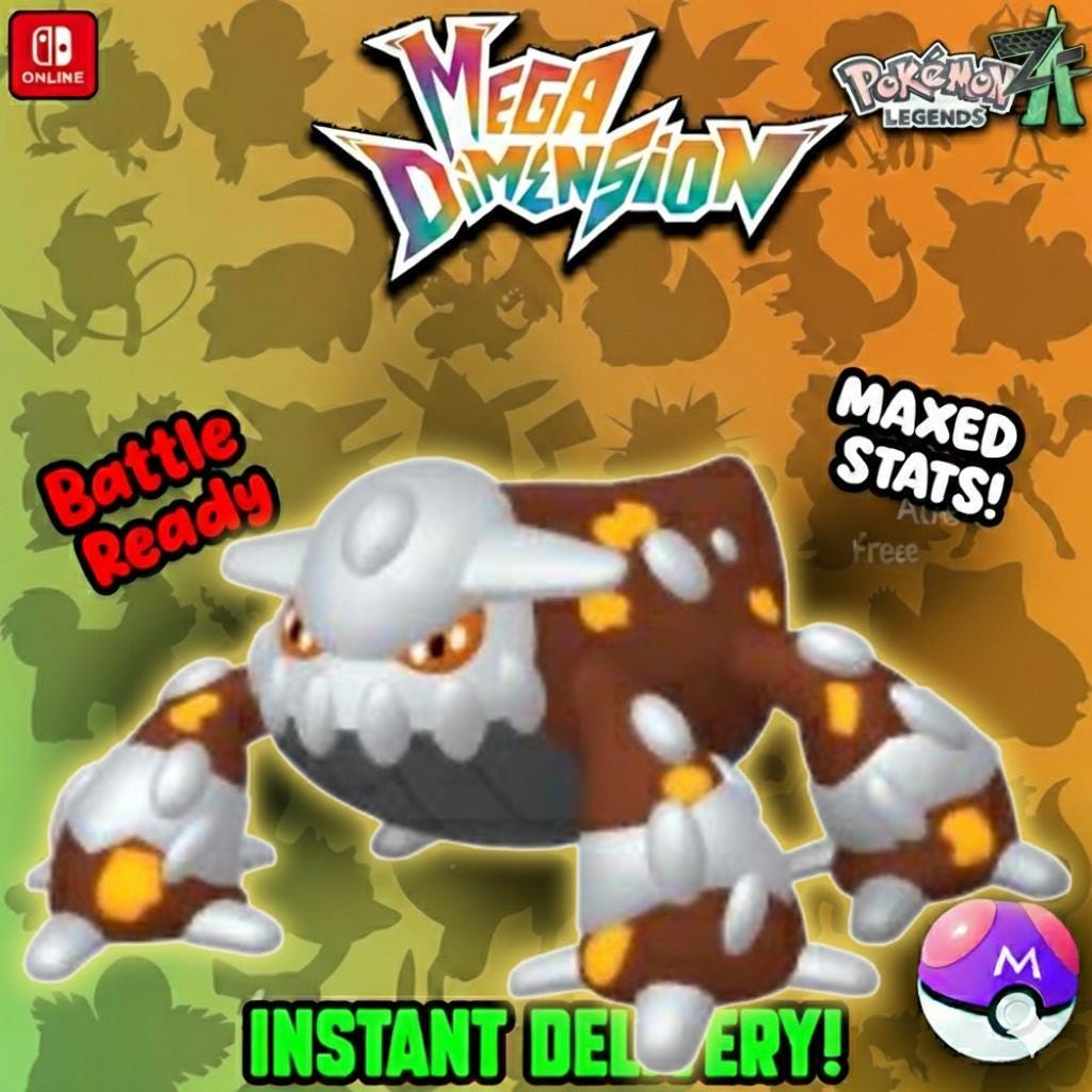 Non Shiny 6IV Heatran Pokemon Legends Za Mega Dimension DLC 6IV Competitive Battle Ready Pokémon card photo