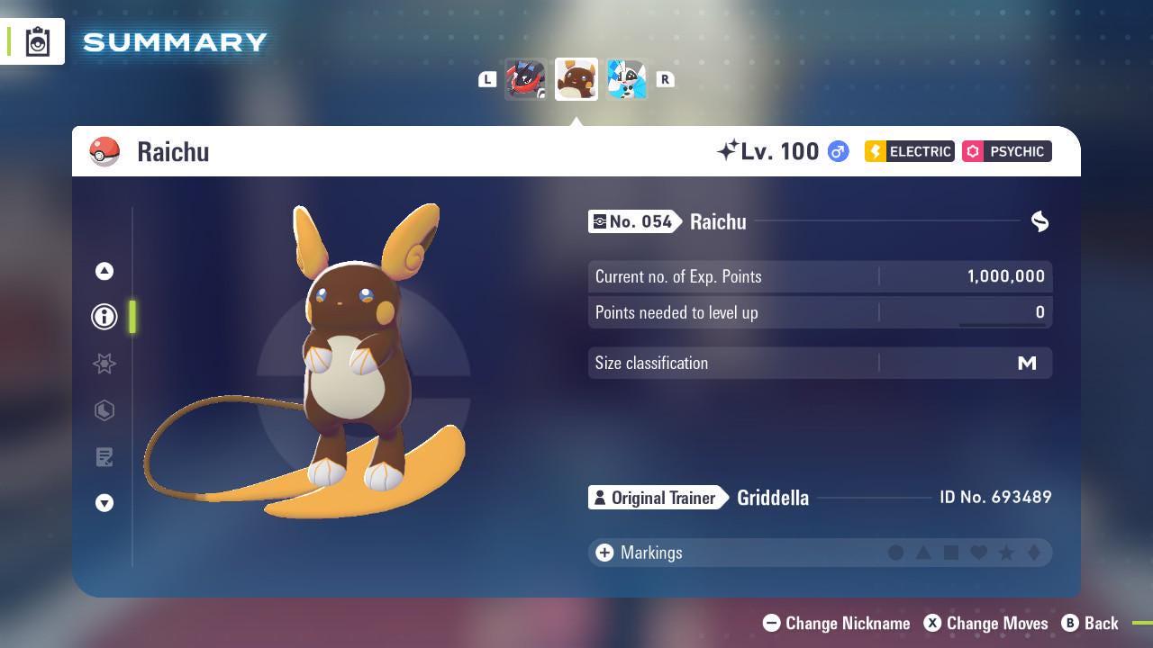 Foto de la carta Pokémon Pokemon Za Shiny 6IV RAICHU DE ALOLA Pokémon Legends ZA 6IV Competitivo Listo para la Batalla 3