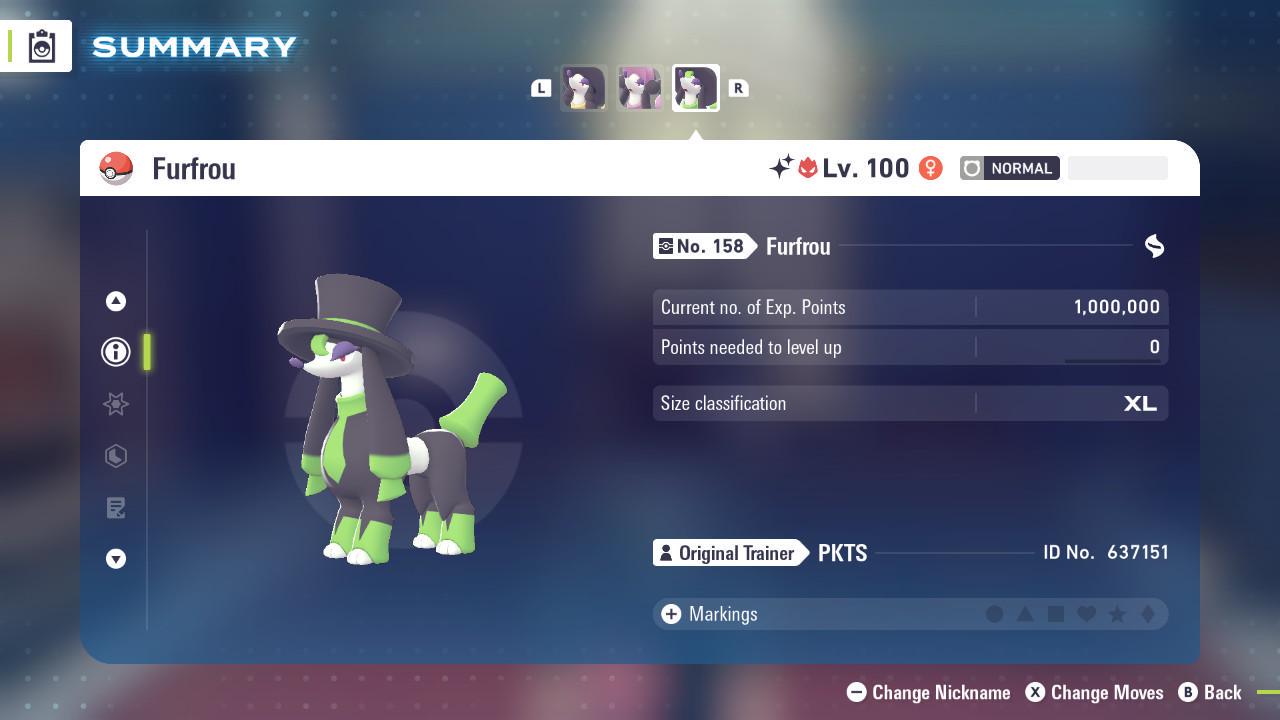 Foto de la carta Pokémon Shiny Alpha Furfrou Galante Pokémon Leyendas ZA 6IV Listo para el Combate Competitivo 4