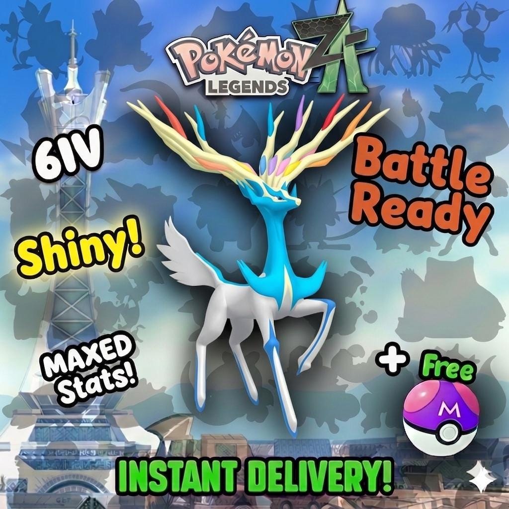 Pokemon Za Shiny 6IV XERNEAS Competitive Battle Ready – Pokémon Legends Z-A Pokémon card photo